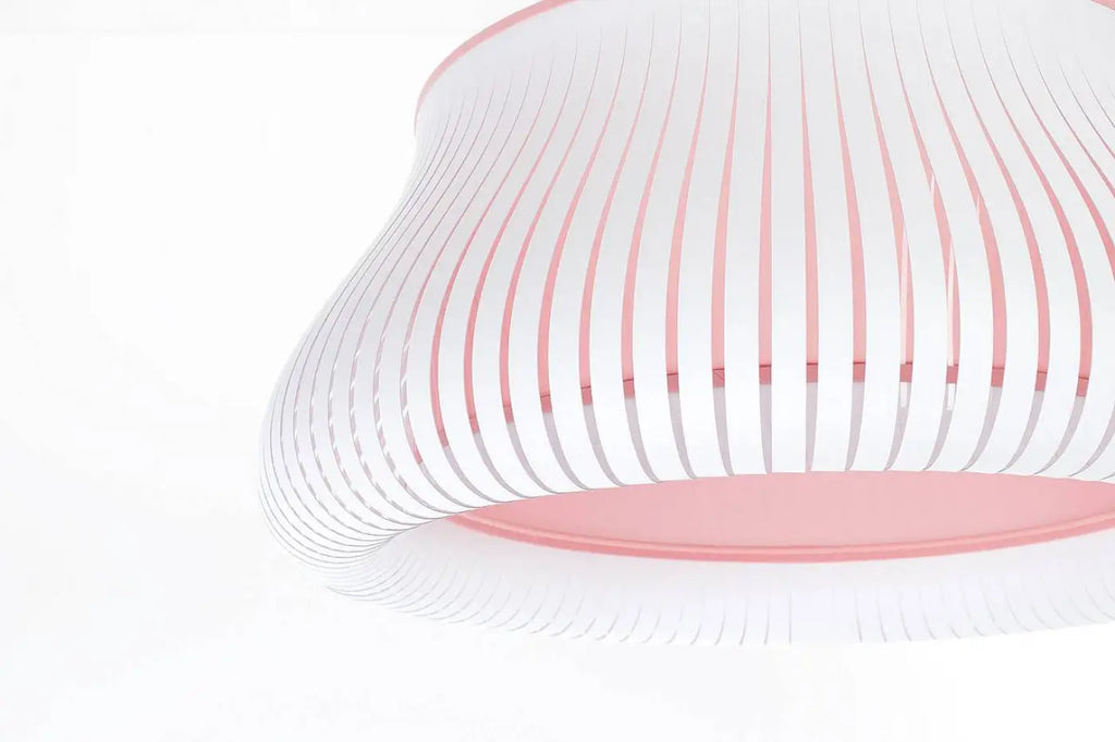 Suspension arrondie blanche et rose, style moderne, tailles S ou M