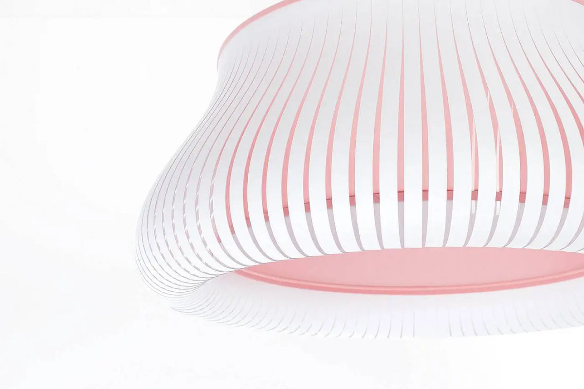 Suspension arrondie blanche et rose, style moderne, tailles S ou M