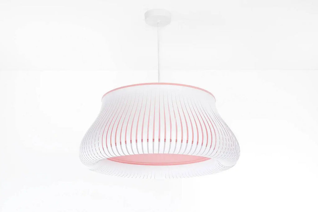 Suspension arrondie blanche et rose, style moderne, tailles S ou M