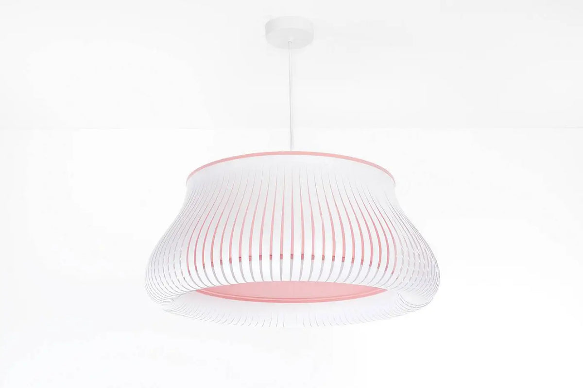 Suspension arrondie blanche et rose, style moderne, tailles S ou M