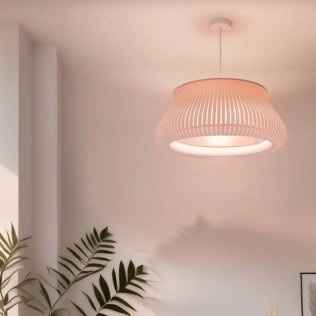 Suspension arrondie blanche et rose, style moderne, tailles S ou M