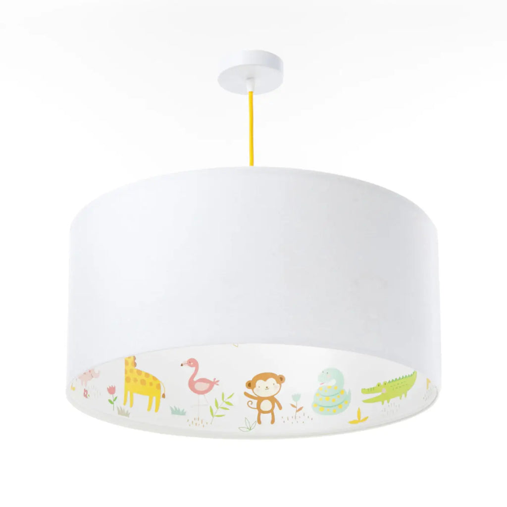 Suspension enfant blanche à animaux vert clair, S, M ou L
