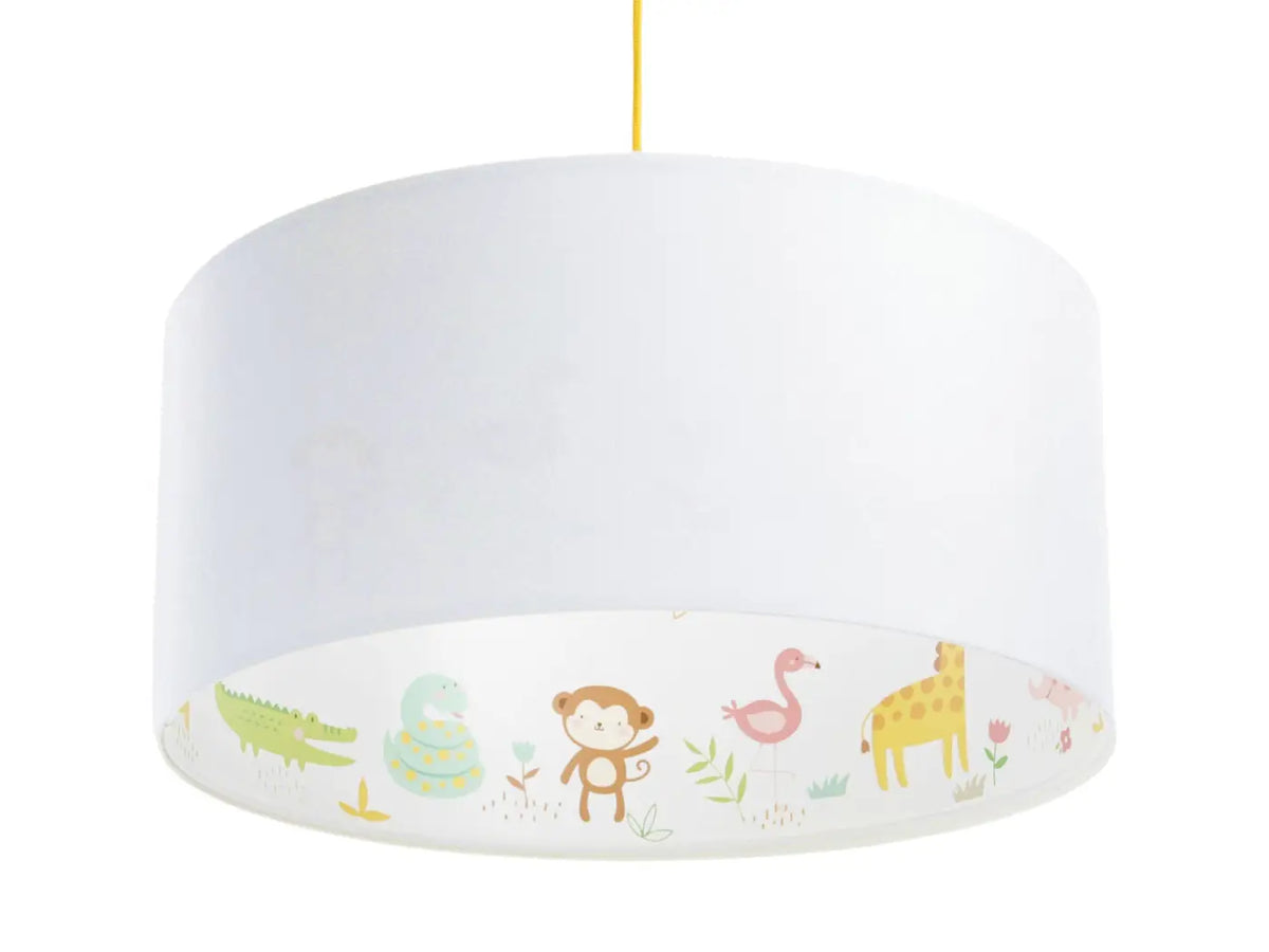 Suspension enfant blanche à animaux vert clair, S, M ou L