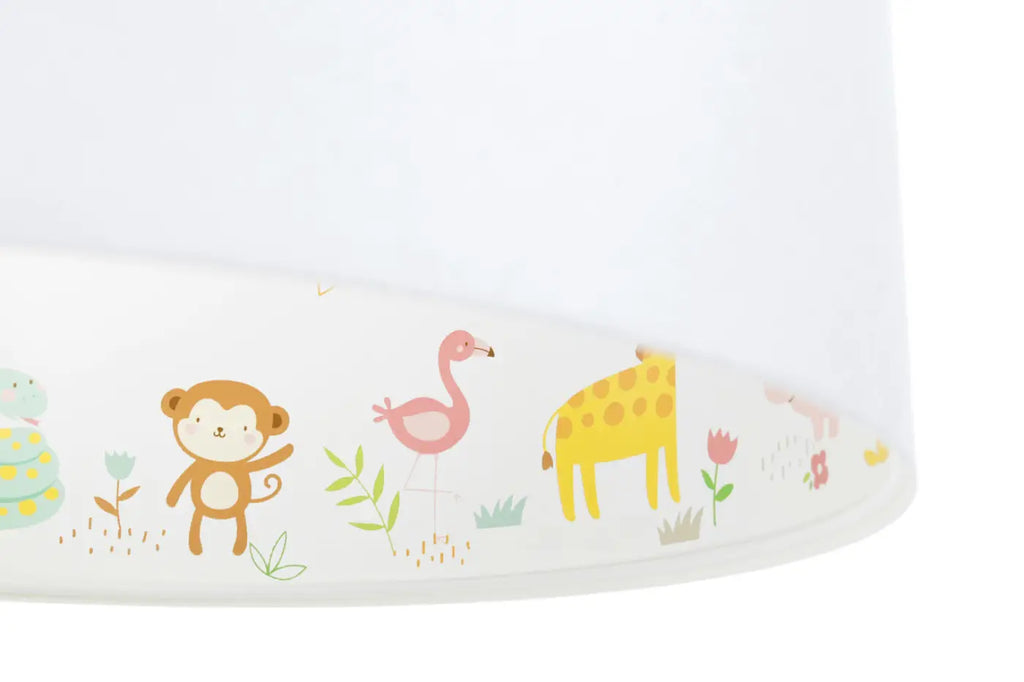 Suspension enfant blanche à animaux vert clair, S, M ou L