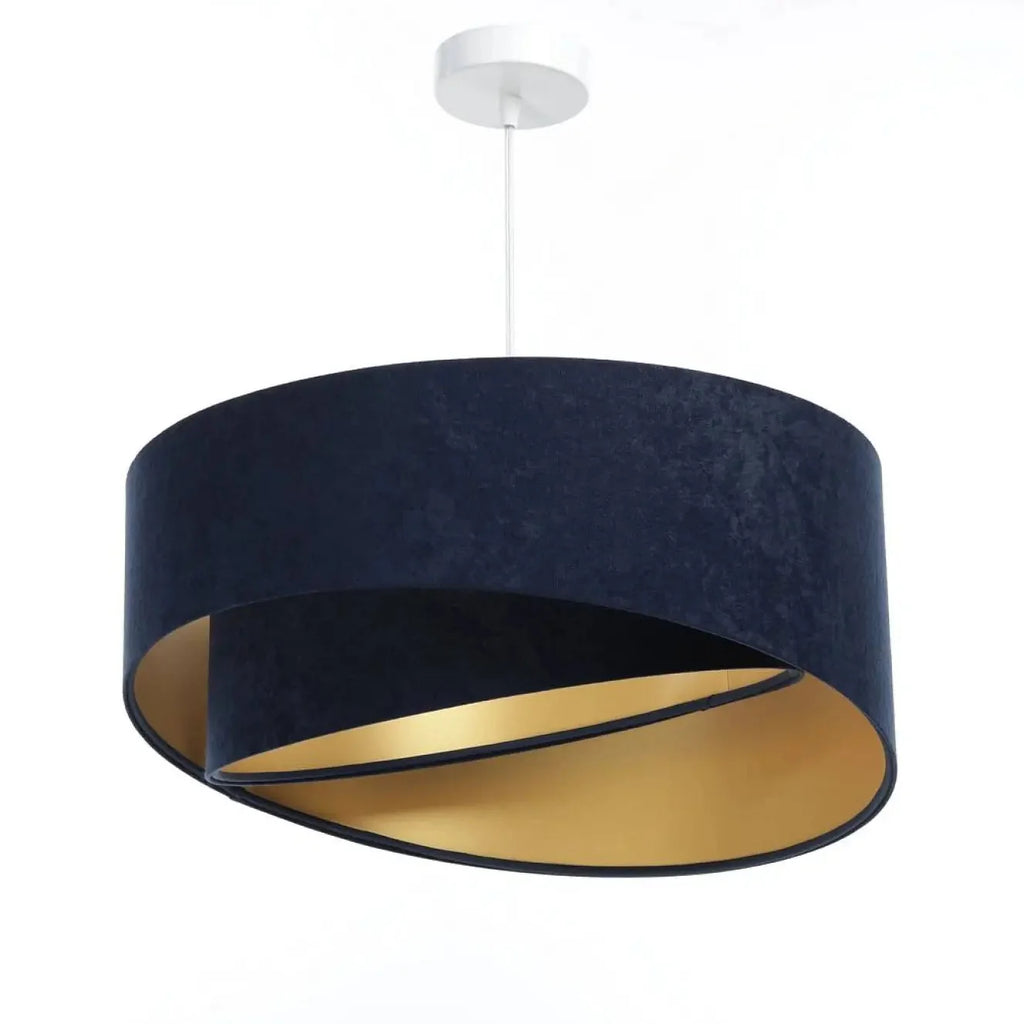 Suspension velours bleu marine, intérieur doré, tailles S et M