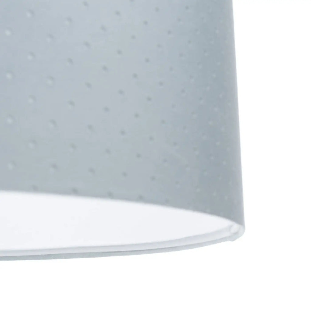 Suspension cylindrique en tissu bleu pastel, intérieur blanc