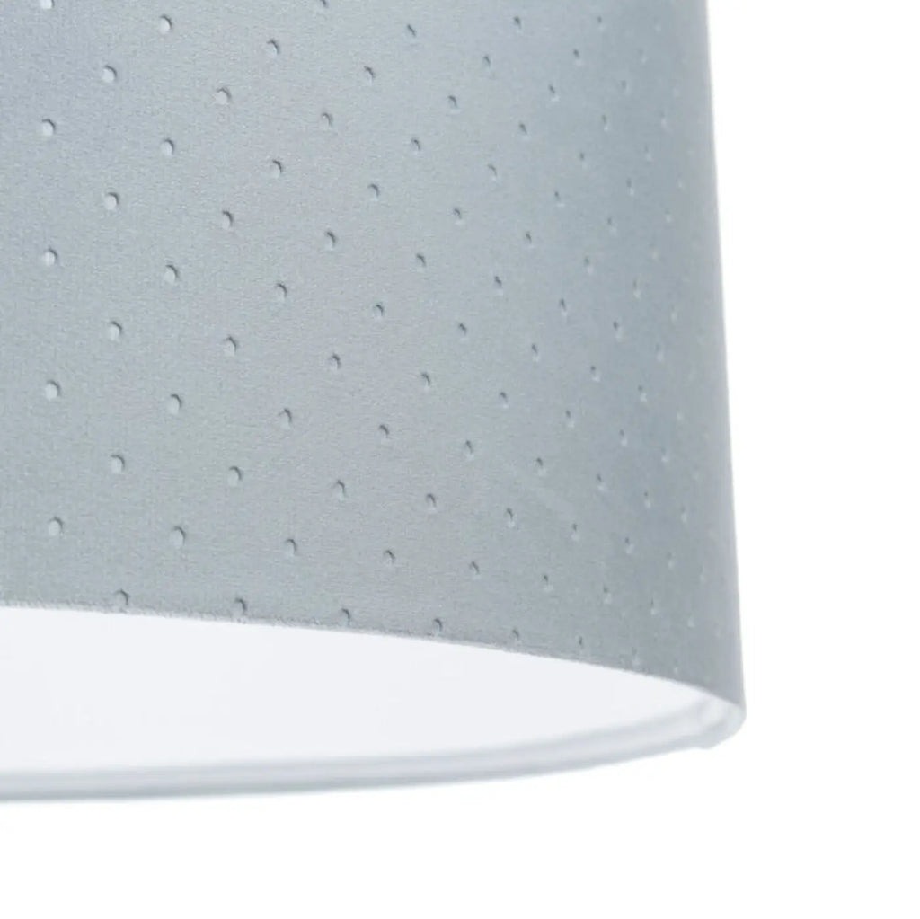 Suspension cylindrique en tissu bleu pastel, intérieur blanc