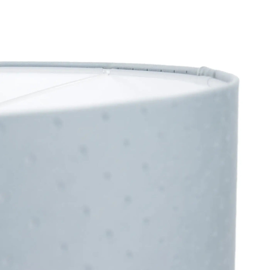 Suspension cylindrique en tissu bleu pastel, intérieur blanc