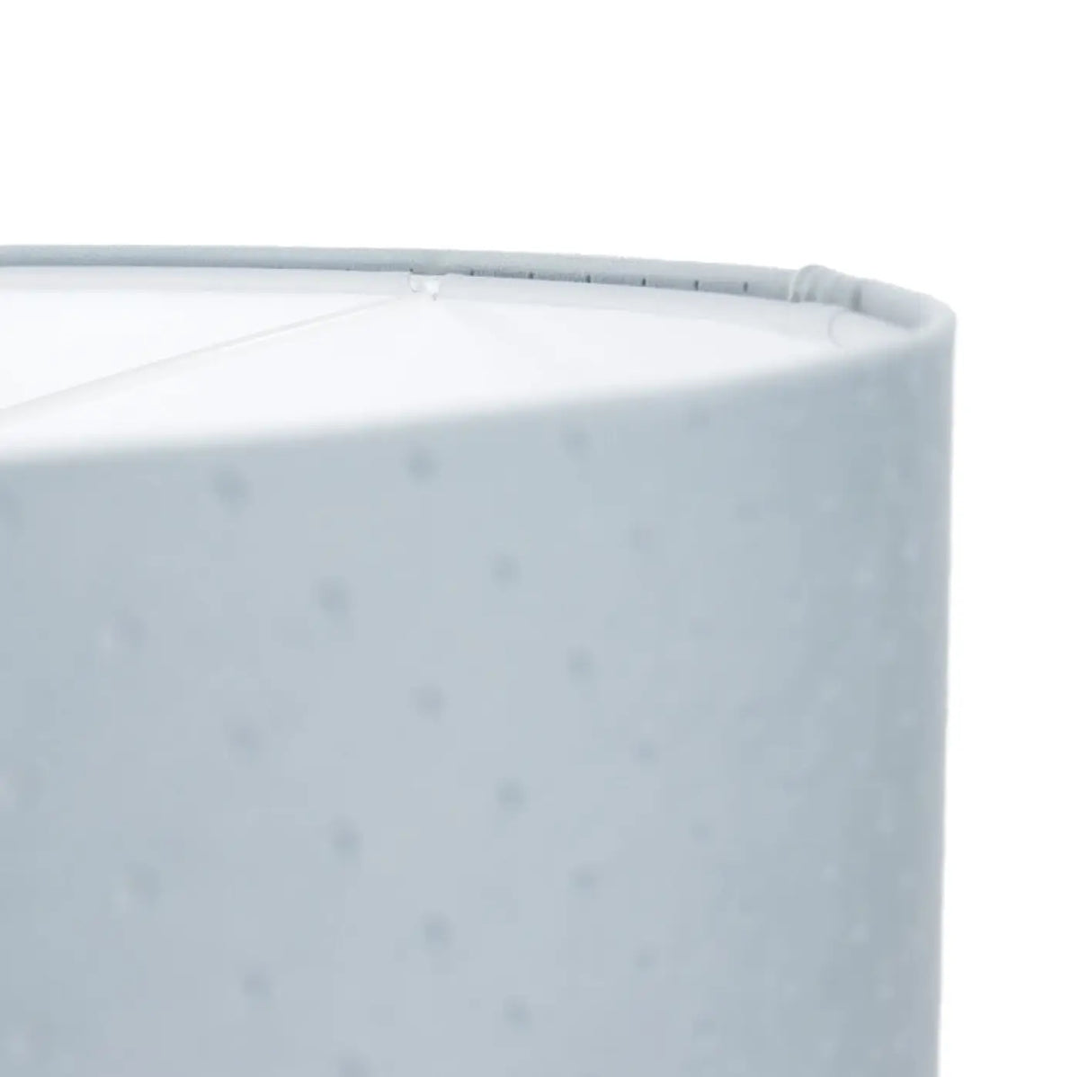 Suspension cylindrique en tissu bleu pastel, intérieur blanc