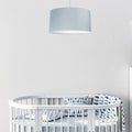 Suspension cylindrique en tissu bleu pastel, intérieur blanc