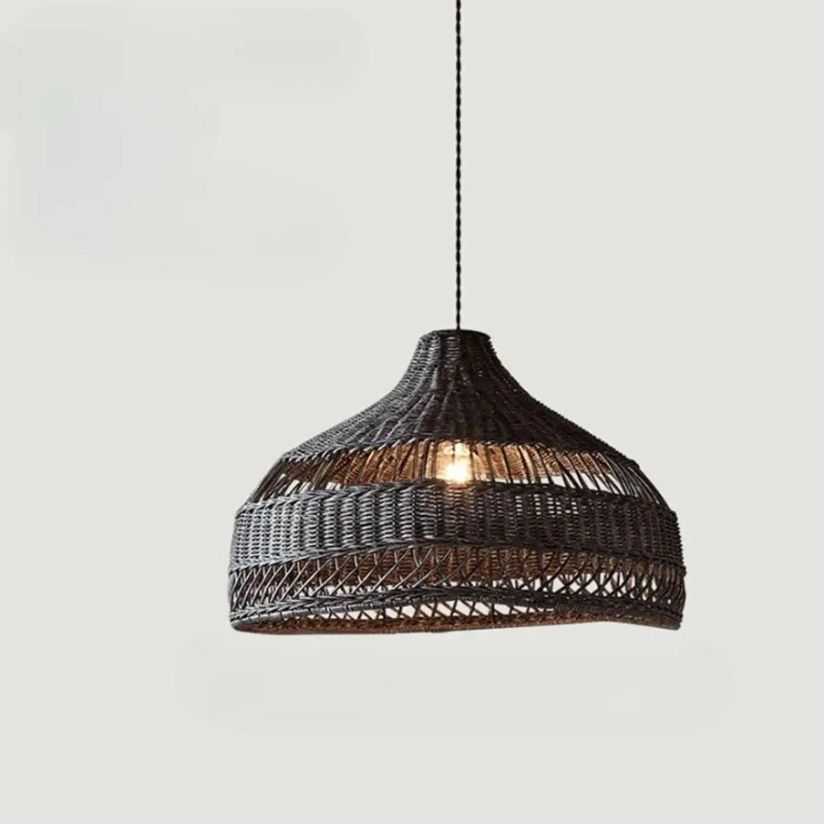 Suspension bohème en rotin, beige ou marron, tailles S à L, marron