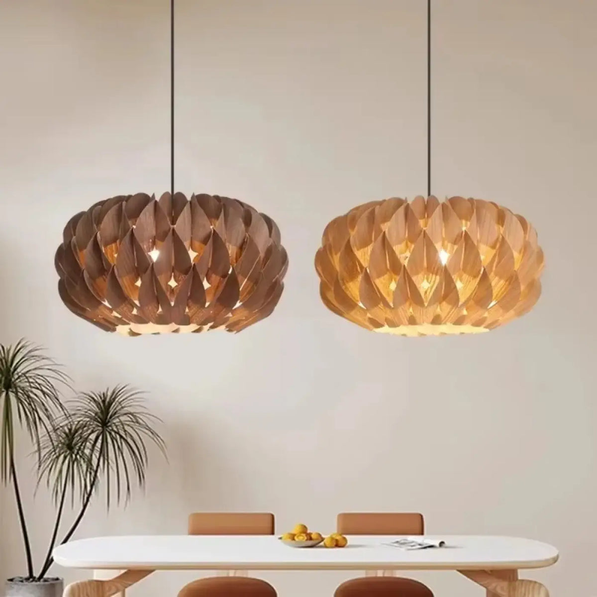 Suspension en bois au design moderne, beige ou marron