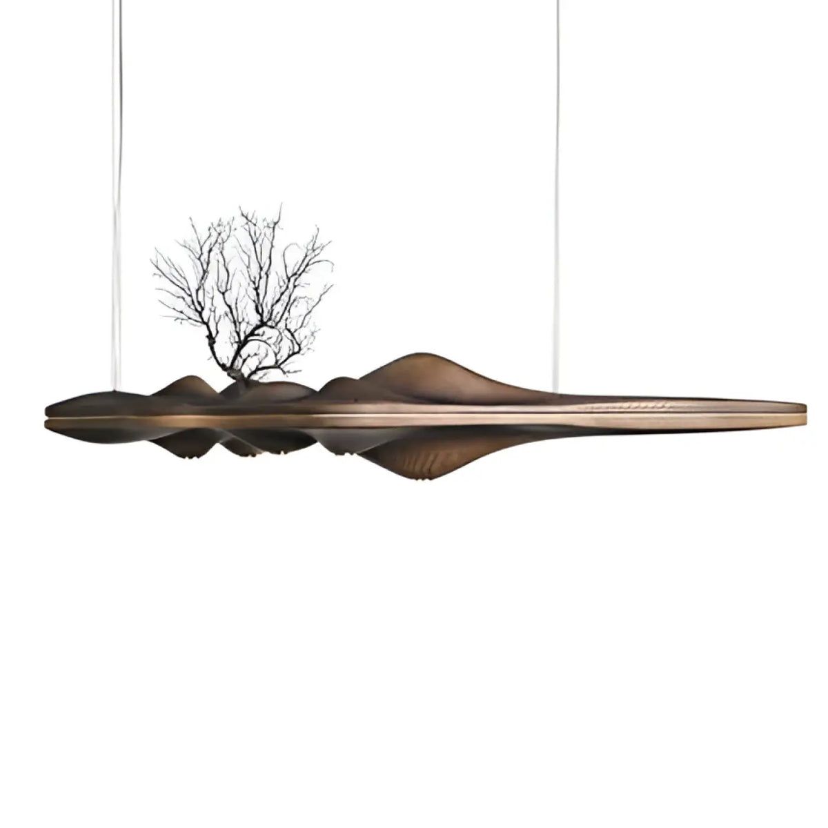 Suspension en bois ondulé, beige ou marron, tailles S et M, marron