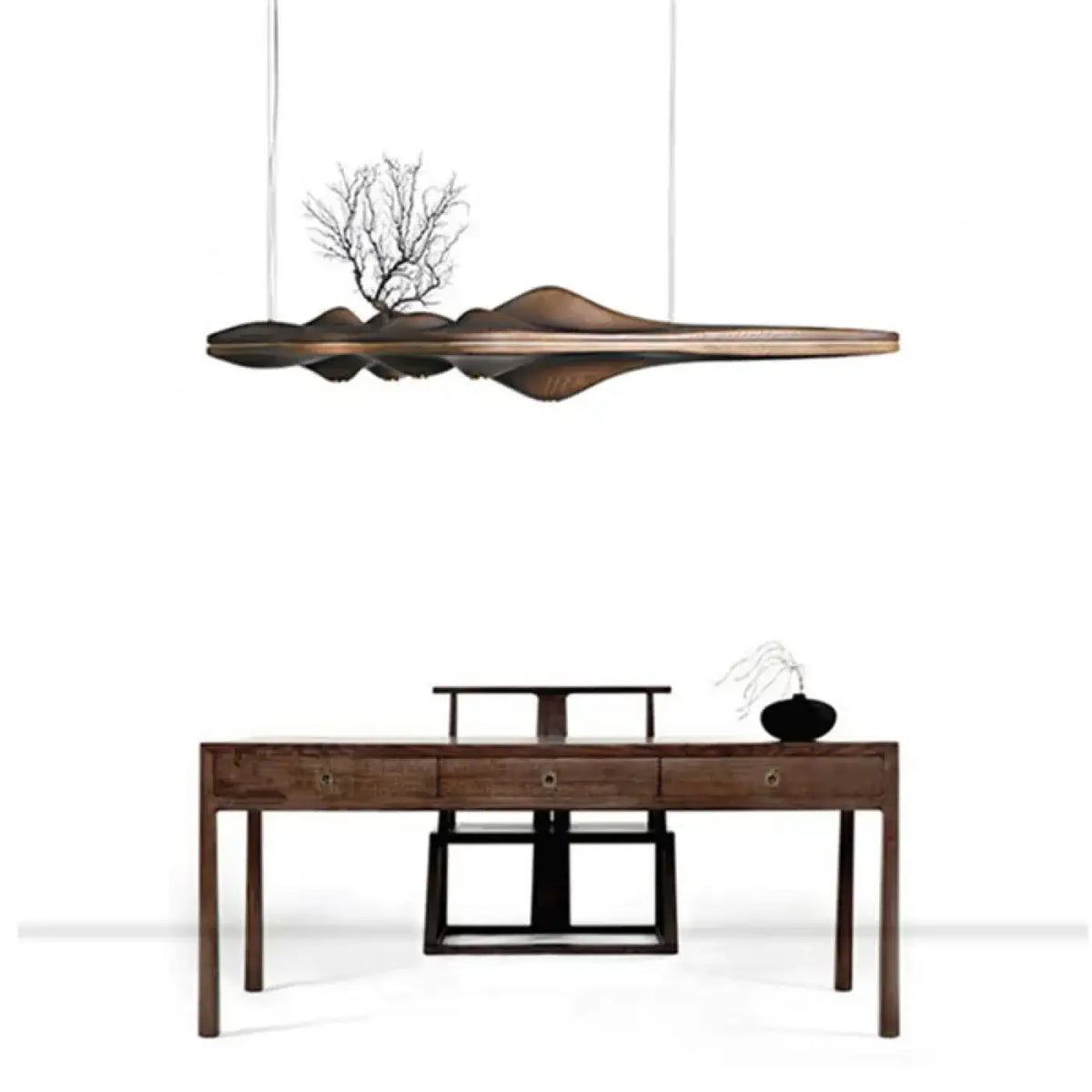 Suspension en bois ondulé, beige ou marron, tailles S et M
