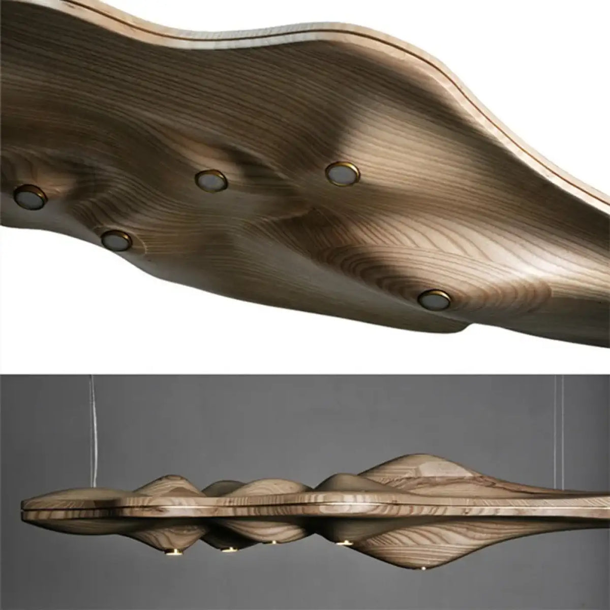 Suspension en bois ondulé, beige ou marron, tailles S et M