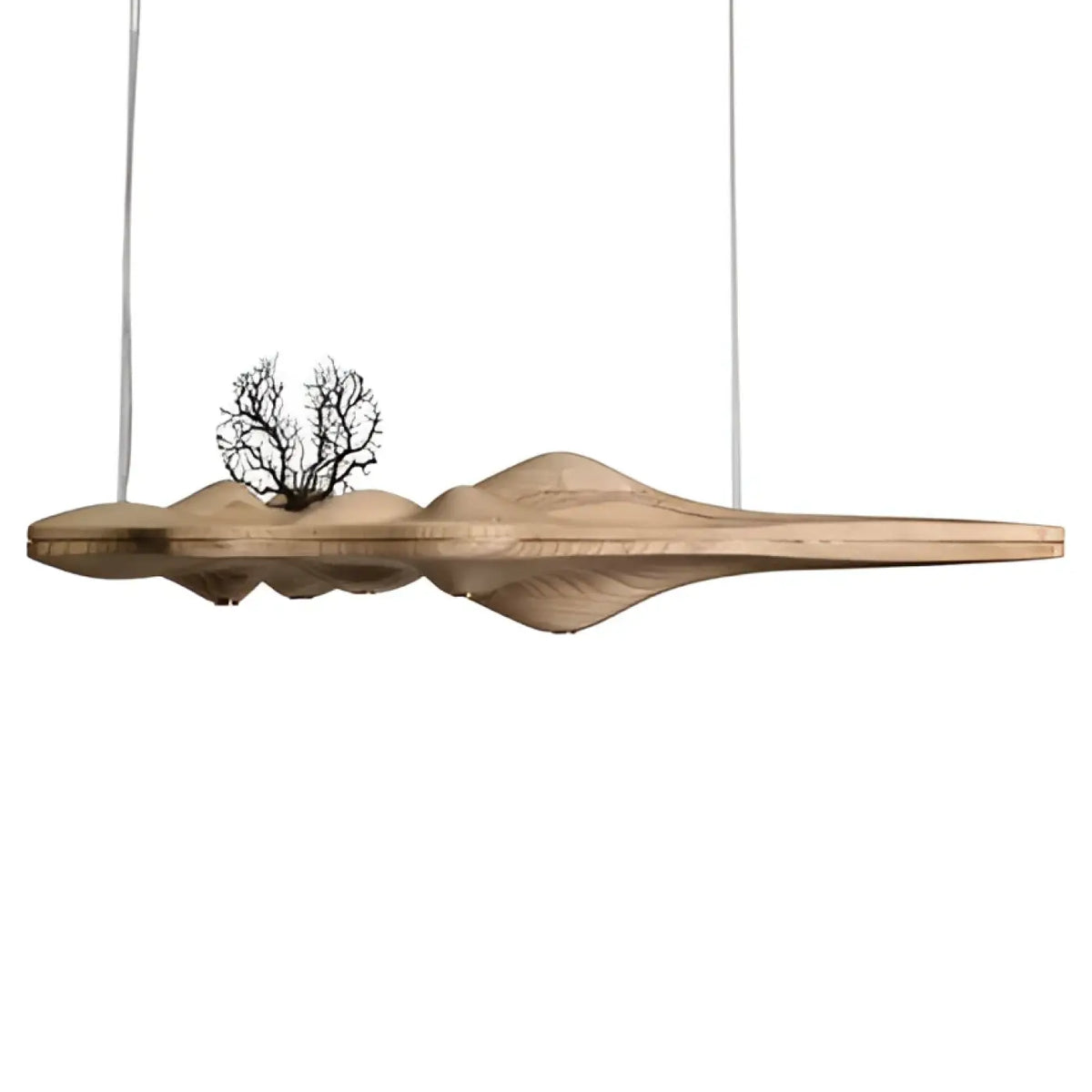 Suspension en bois ondulé, beige ou marron, tailles S et M, beige