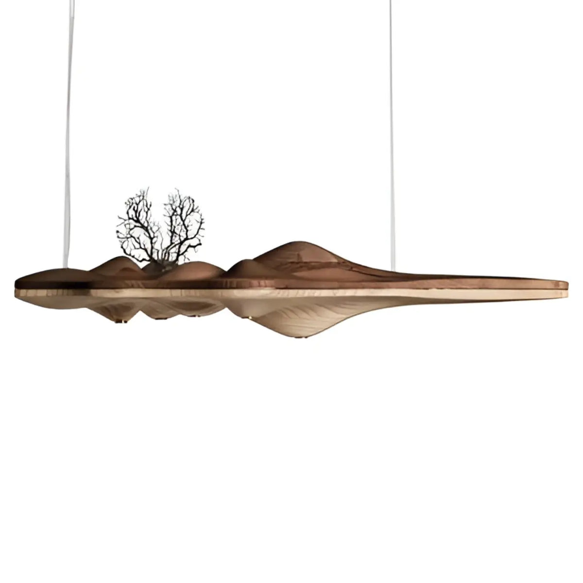 Suspension en bois ondulé, beige ou marron, tailles S et M