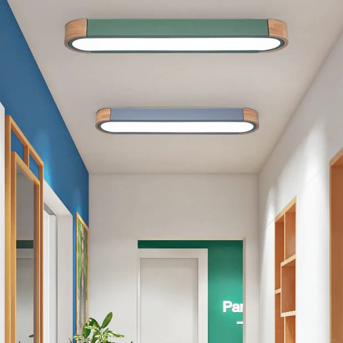 Suspension bois et verre contemporaine, trois coloris, trois tailles