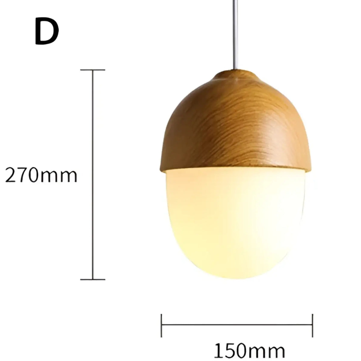 Suspension en bois à lumière blanche, quatre modèles A à D