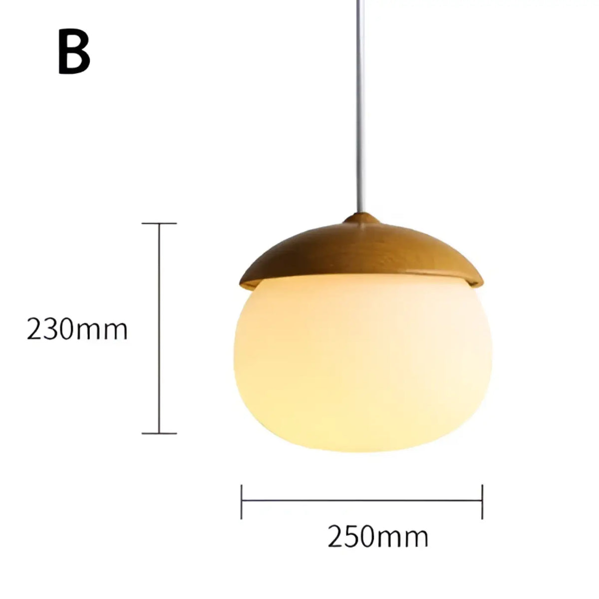 Suspension en bois à lumière blanche, quatre modèles A à D
