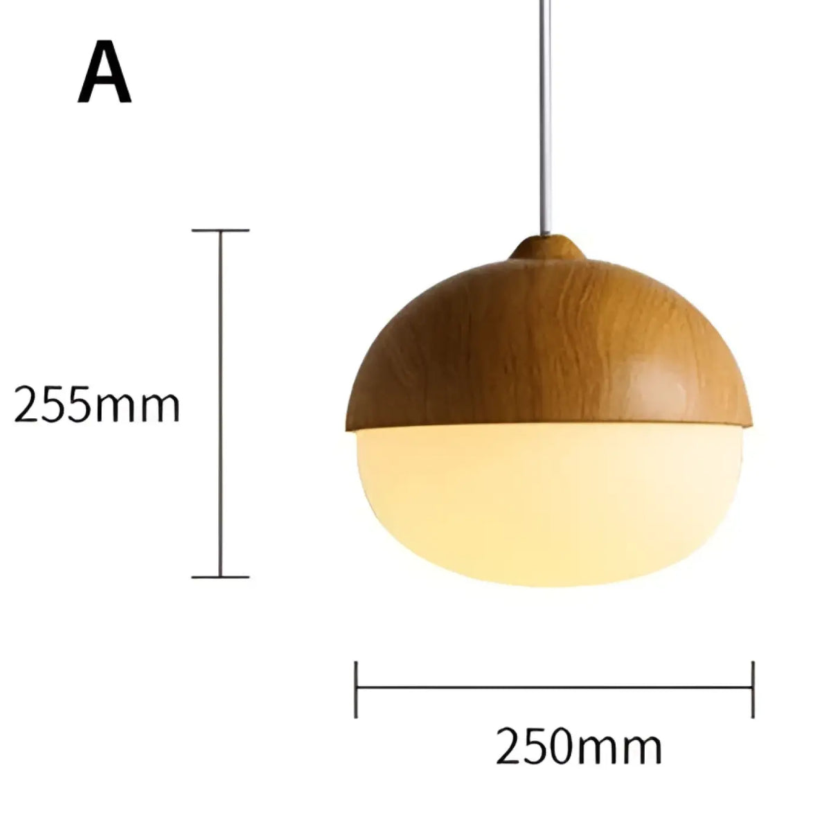 Suspension en bois à lumière blanche, quatre modèles A à D