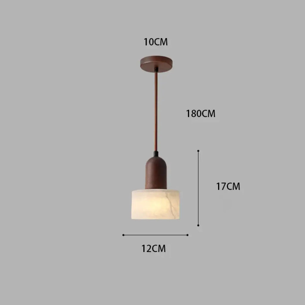 Suspension bois et marbre style scandinave, beige ou marron