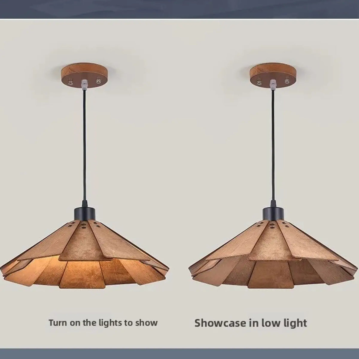 Suspension en noyer massif, marron ou beige, tailles S et M