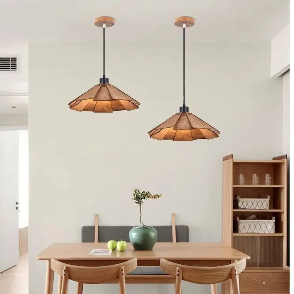 Suspension en noyer massif, marron ou beige, tailles S et M