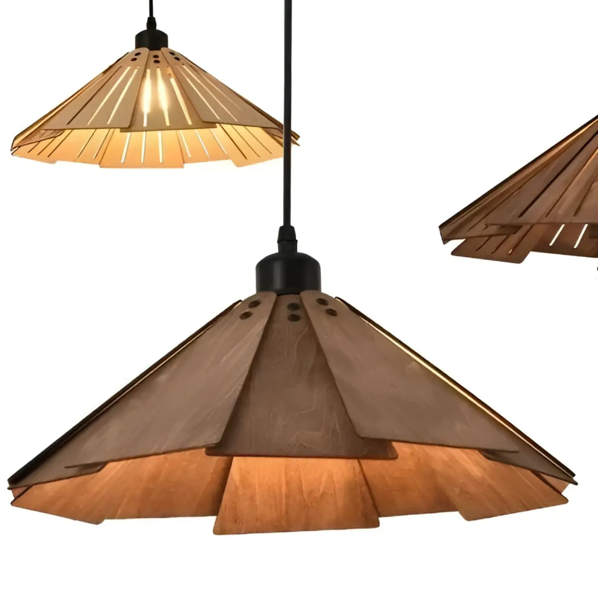 Suspension en noyer massif, marron ou beige, tailles S et M