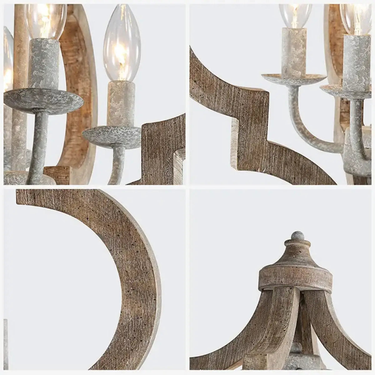 Suspension lanterne en bois et métal