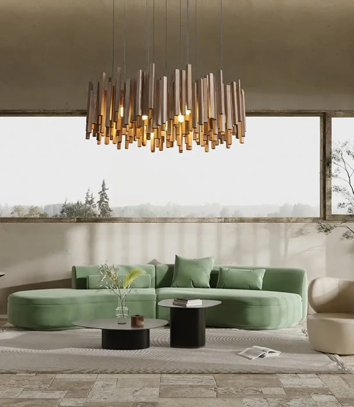 Suspension en bois contemporaine, marron ou beige, du S au XL