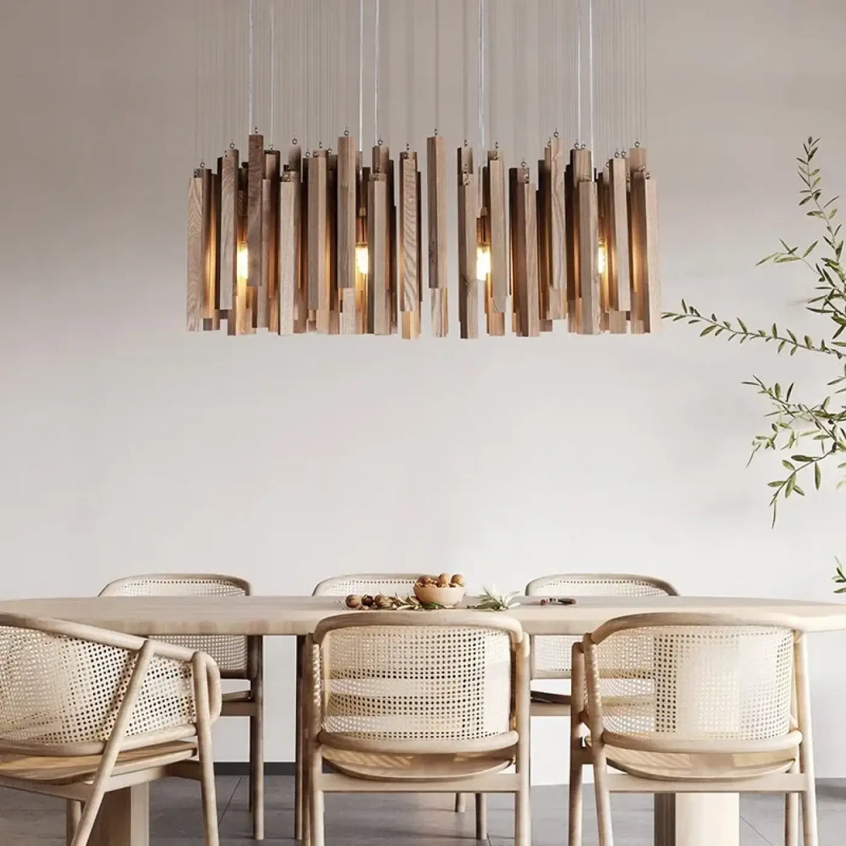 Suspension en bois contemporaine, marron ou beige, du S au XL, beige