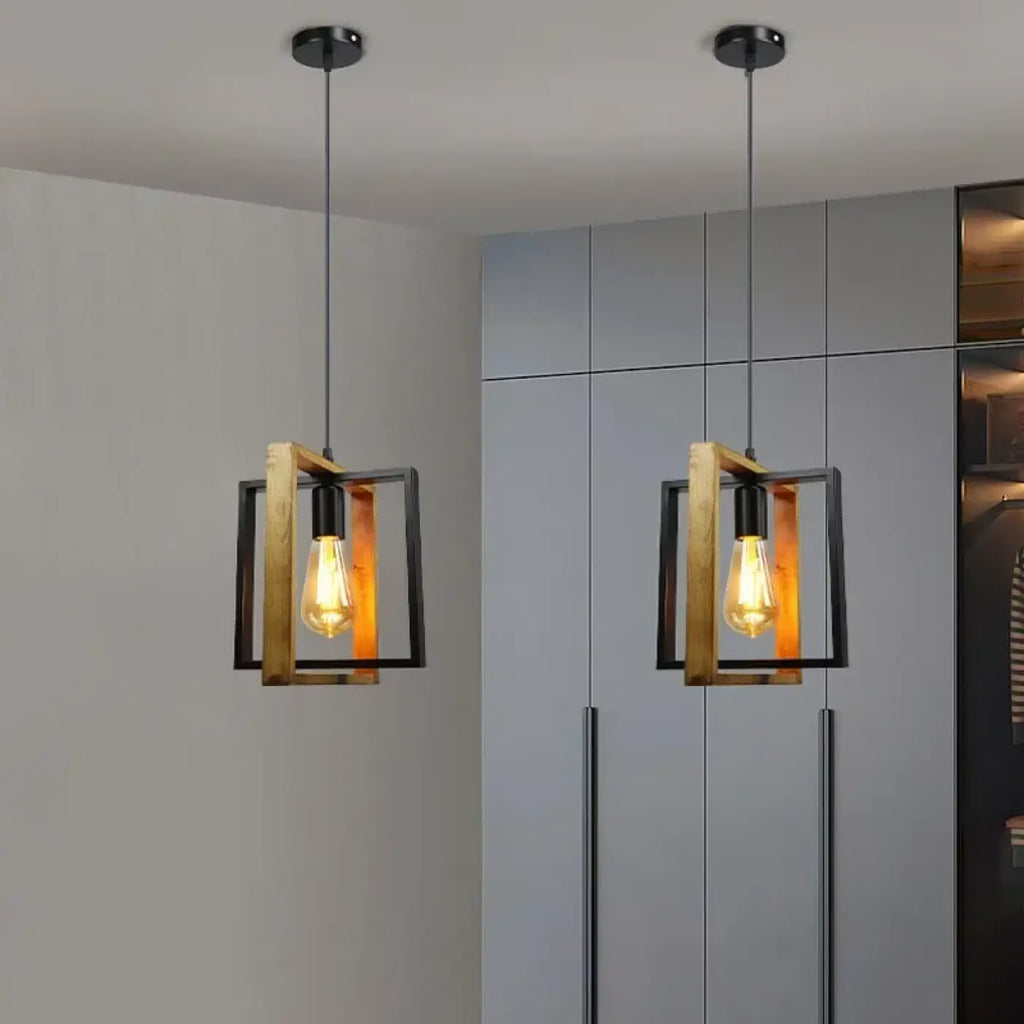 Suspension en bois au style vintage pour cuisine