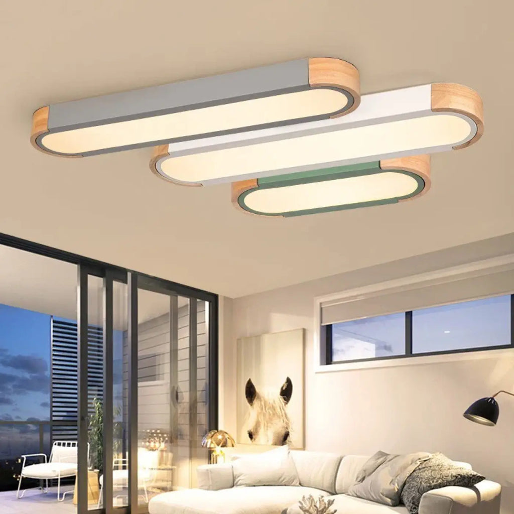 Suspension bois et verre contemporaine, trois coloris, trois tailles, gris