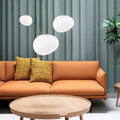 Suspension boule blanche LED, trois tailles S, M et L