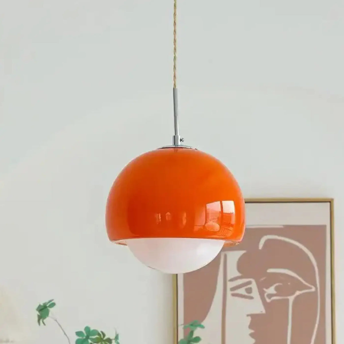 Suspension boule minimaliste, jaune, orange ou rouge, rouge