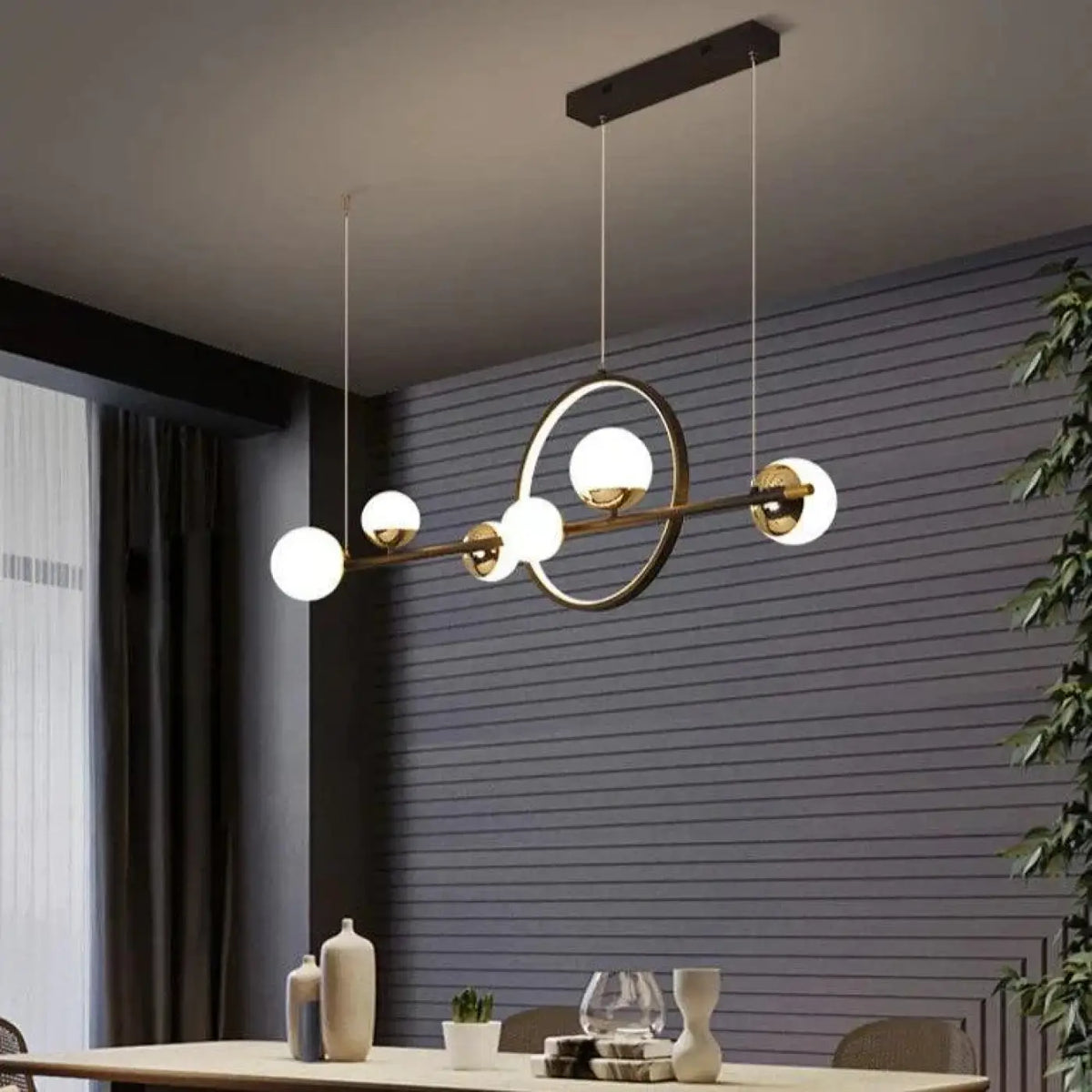 Suspension boule, lumière blanc chaud, froid ou réglable
