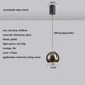 Suspension boule en verre effet miroir, sept coloris, chrome