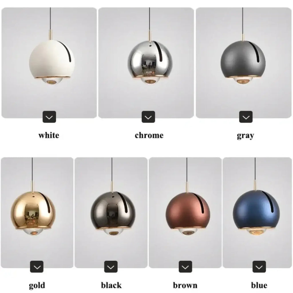 Suspension boule en verre effet miroir, sept coloris