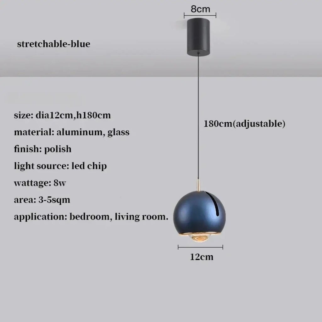 Suspension boule en verre effet miroir, sept coloris
