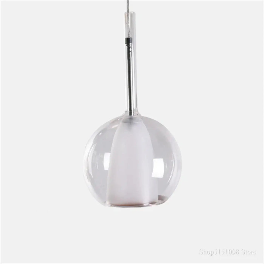 Suspension boule en verre teinté, quatre teintes dont or rose, transparent