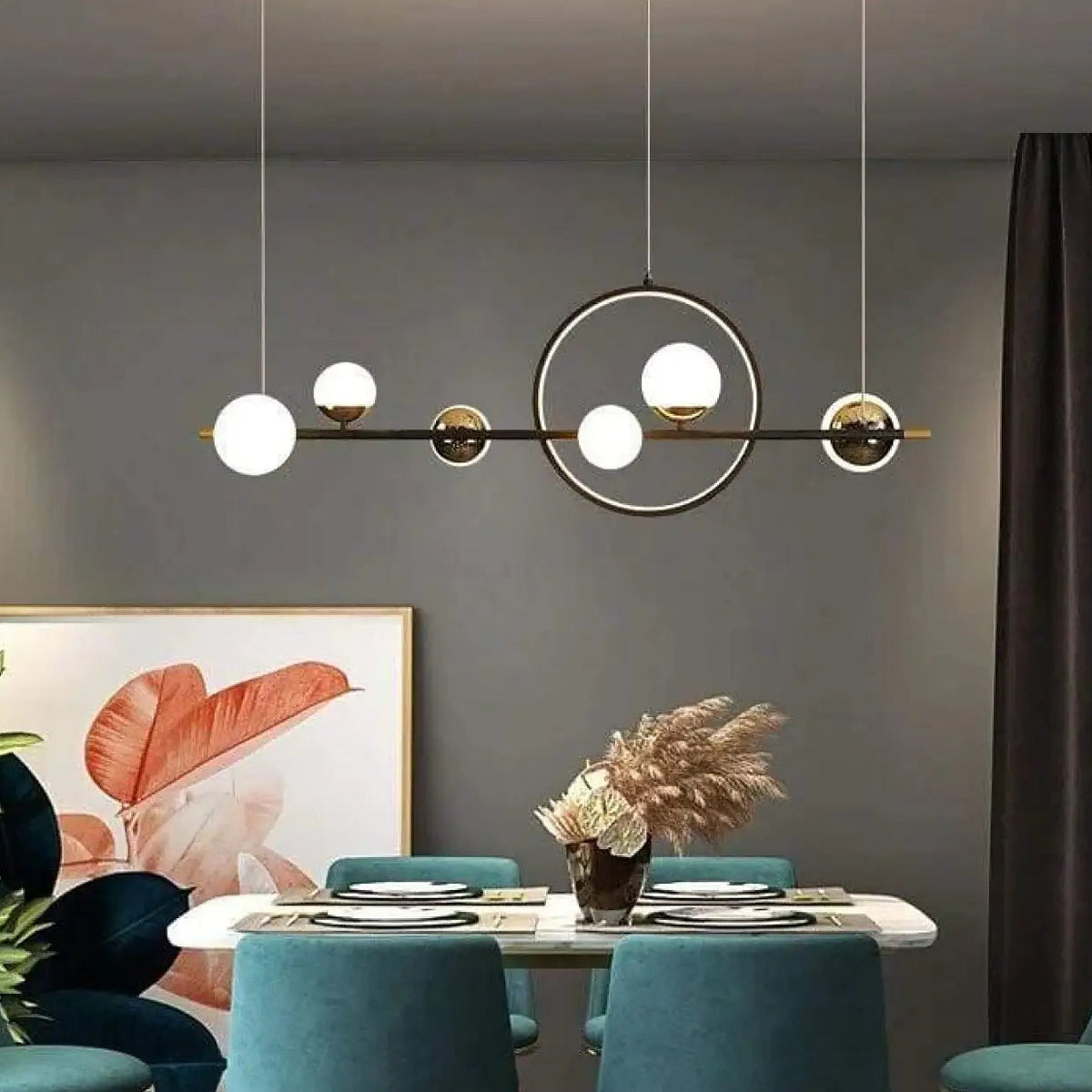 Suspension boule, lumière blanc chaud, froid ou réglable