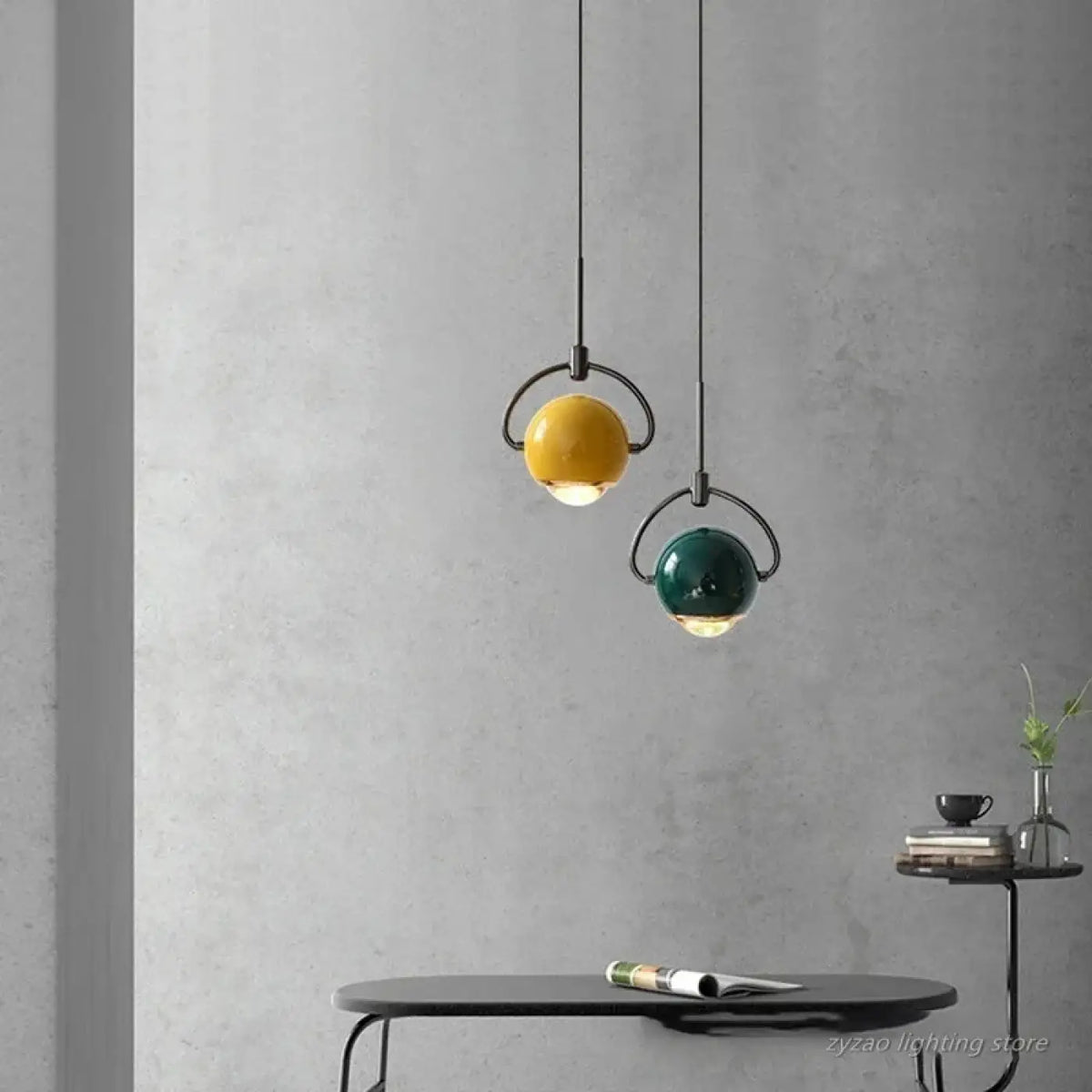 Suspension à boules lumineuses, style contemporain