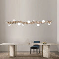 Suspension LED à boules dorées et blanches, lumière au choix