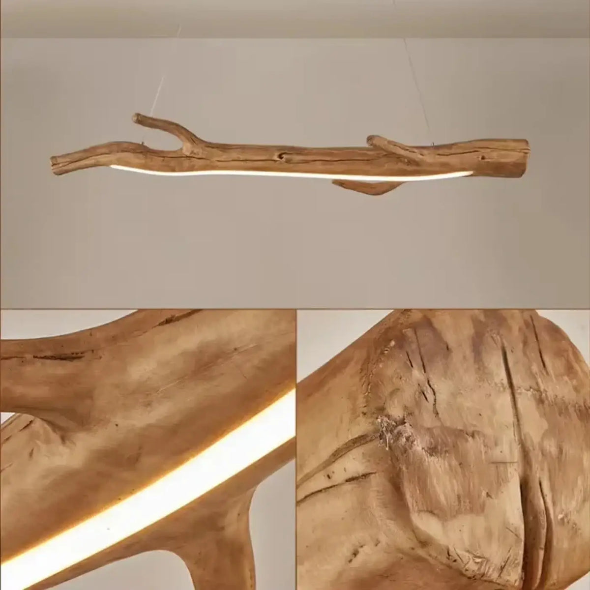 Suspension branche en bois brut, deux tailles S et M