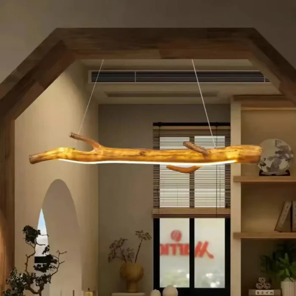 Suspension branche en bois brut, deux tailles S et M