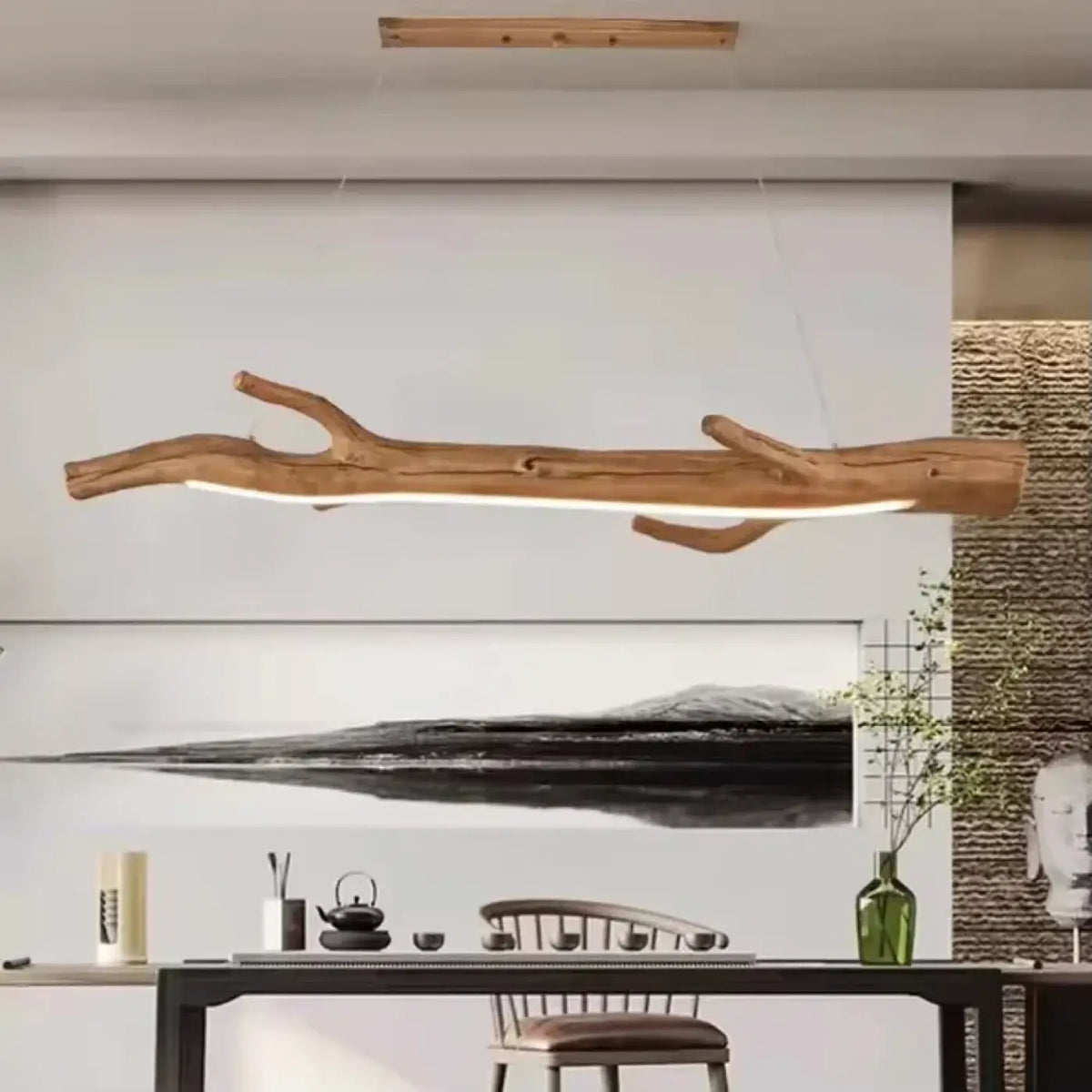 Suspension branche en bois brut, deux tailles S et M