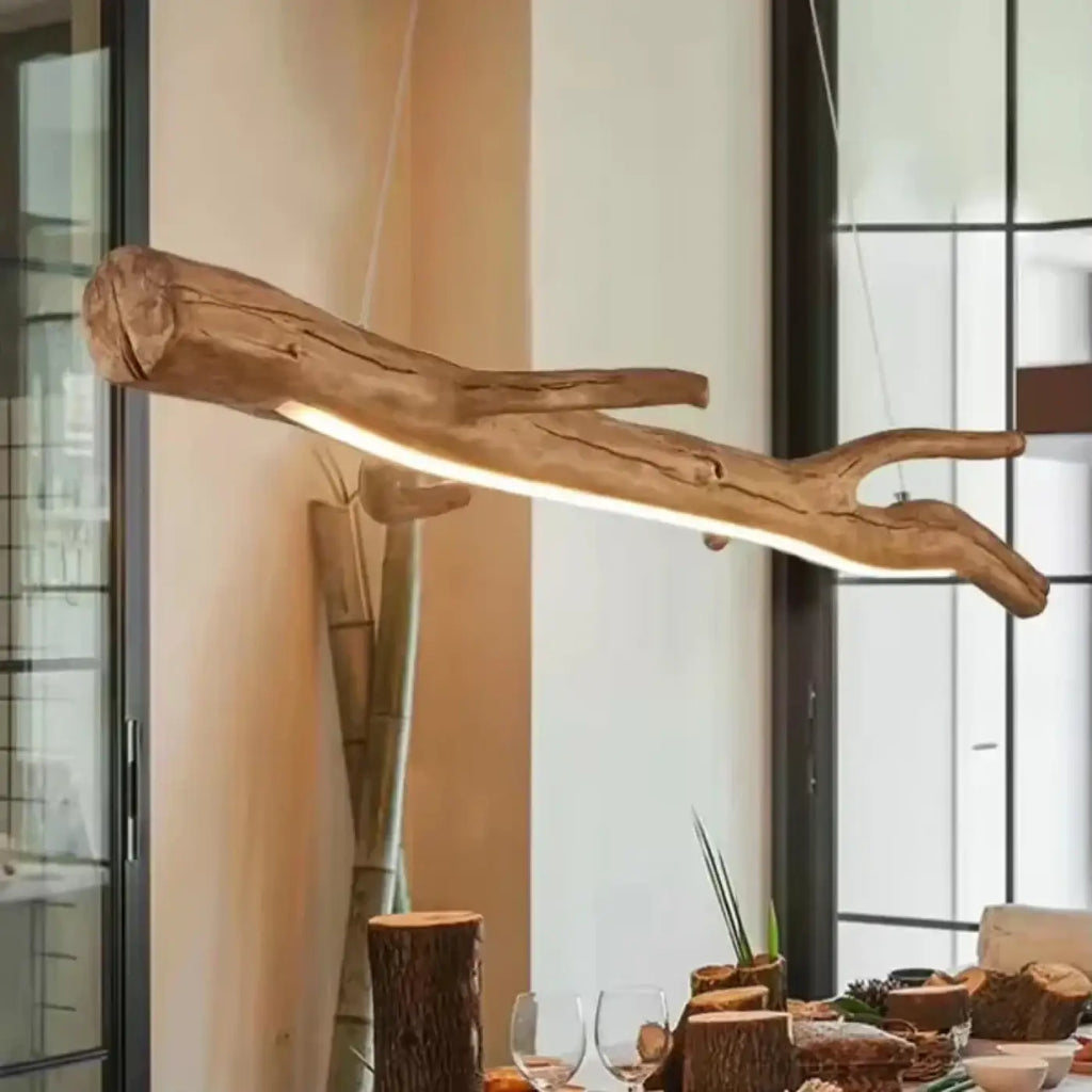 Suspension branche en bois brut, deux tailles S et M