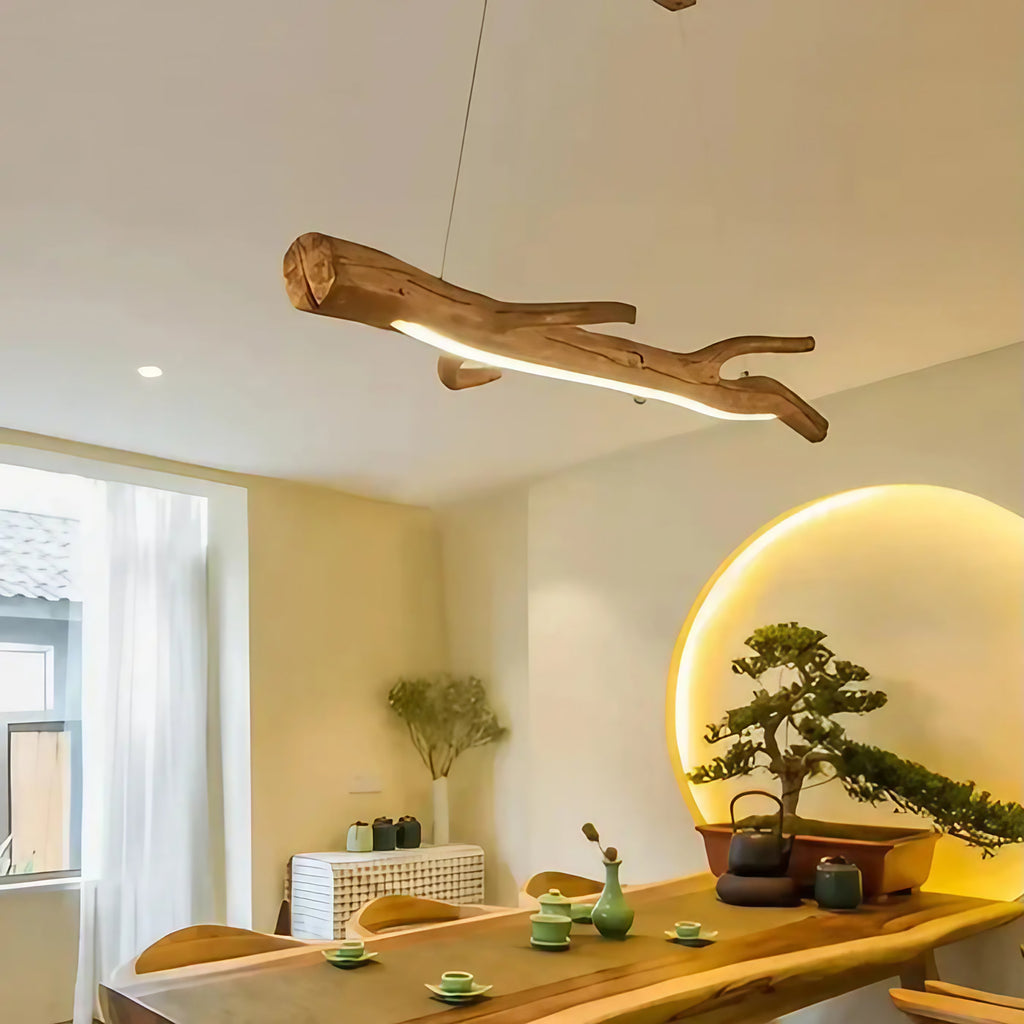 Suspension branche en bois brut, deux tailles S et M