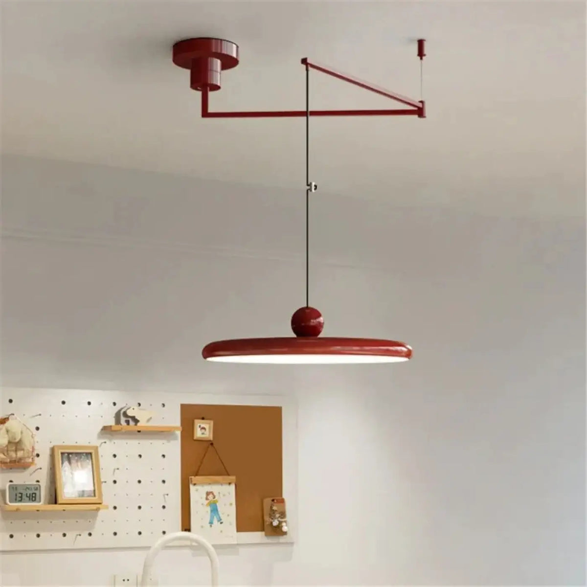 Suspension à bras pivotant pour cuisine, rouge ou argent, rouge